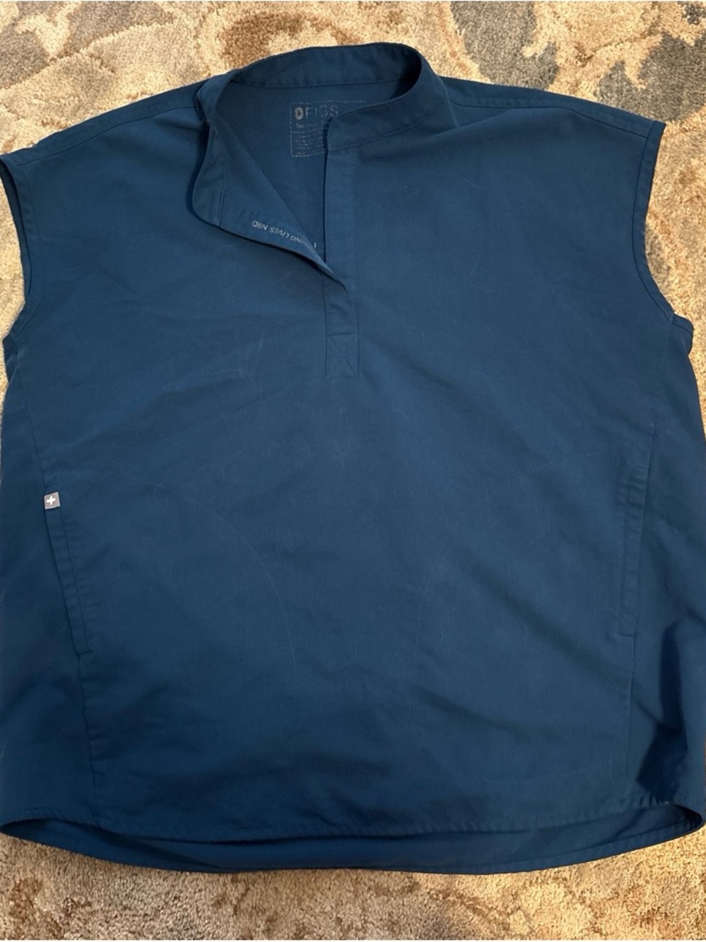Figs Navy Blue Sleeveless Top